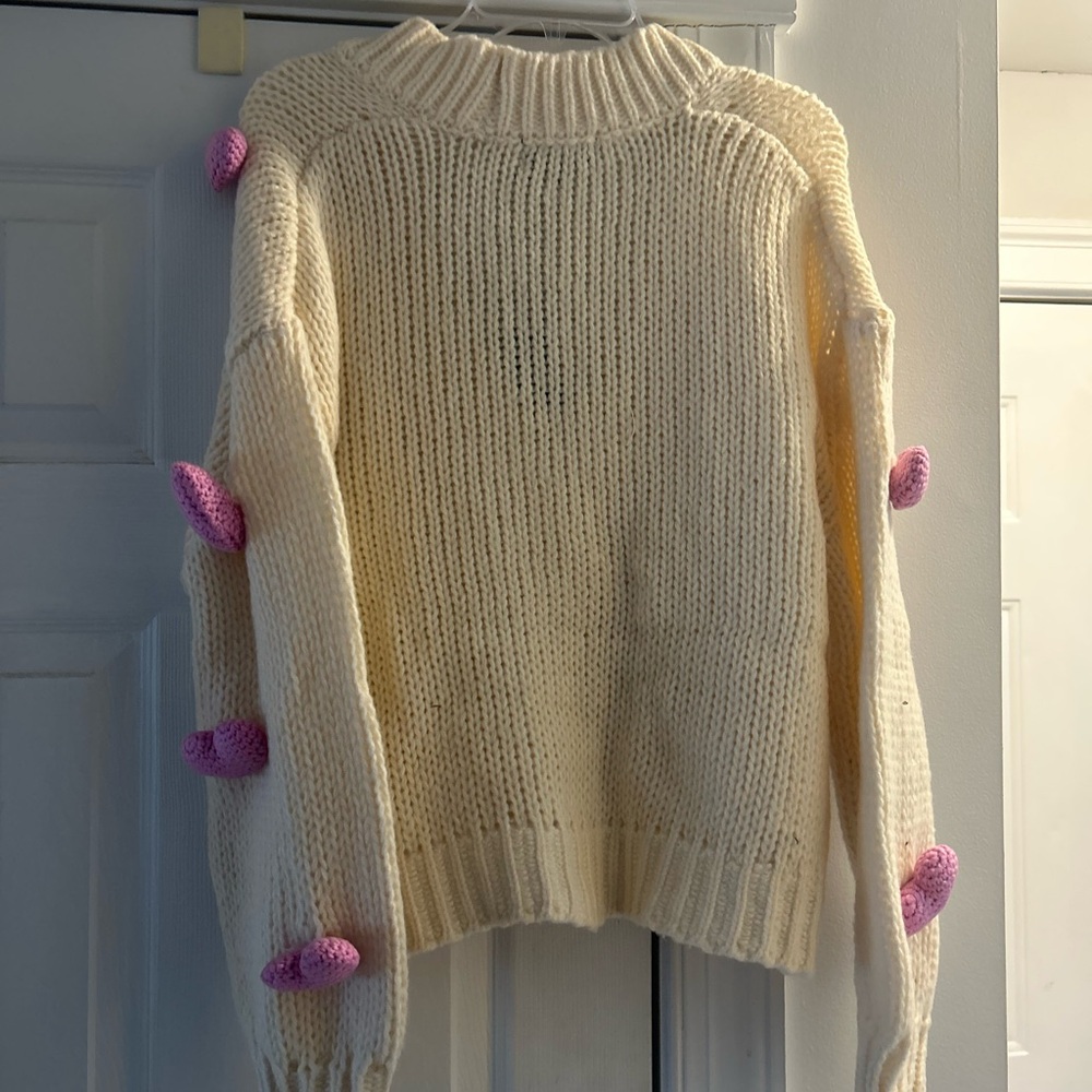 NWT ROFFE pink heart 🩷 appliqué cardigan sweater. - Picture 8 of 16